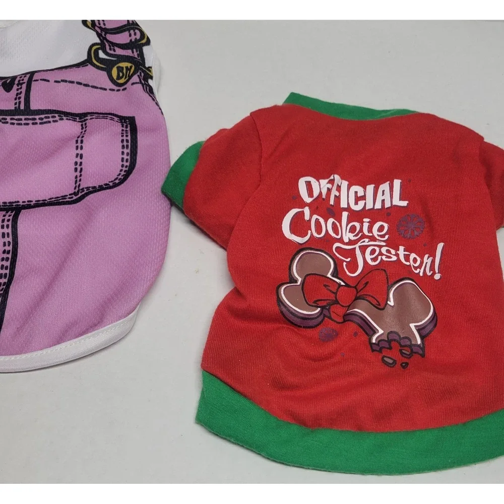 Born To‎ Be Loved Small Dog Shirt Bundle Pink Bear Mesh Red Cookie Tester 2pc S